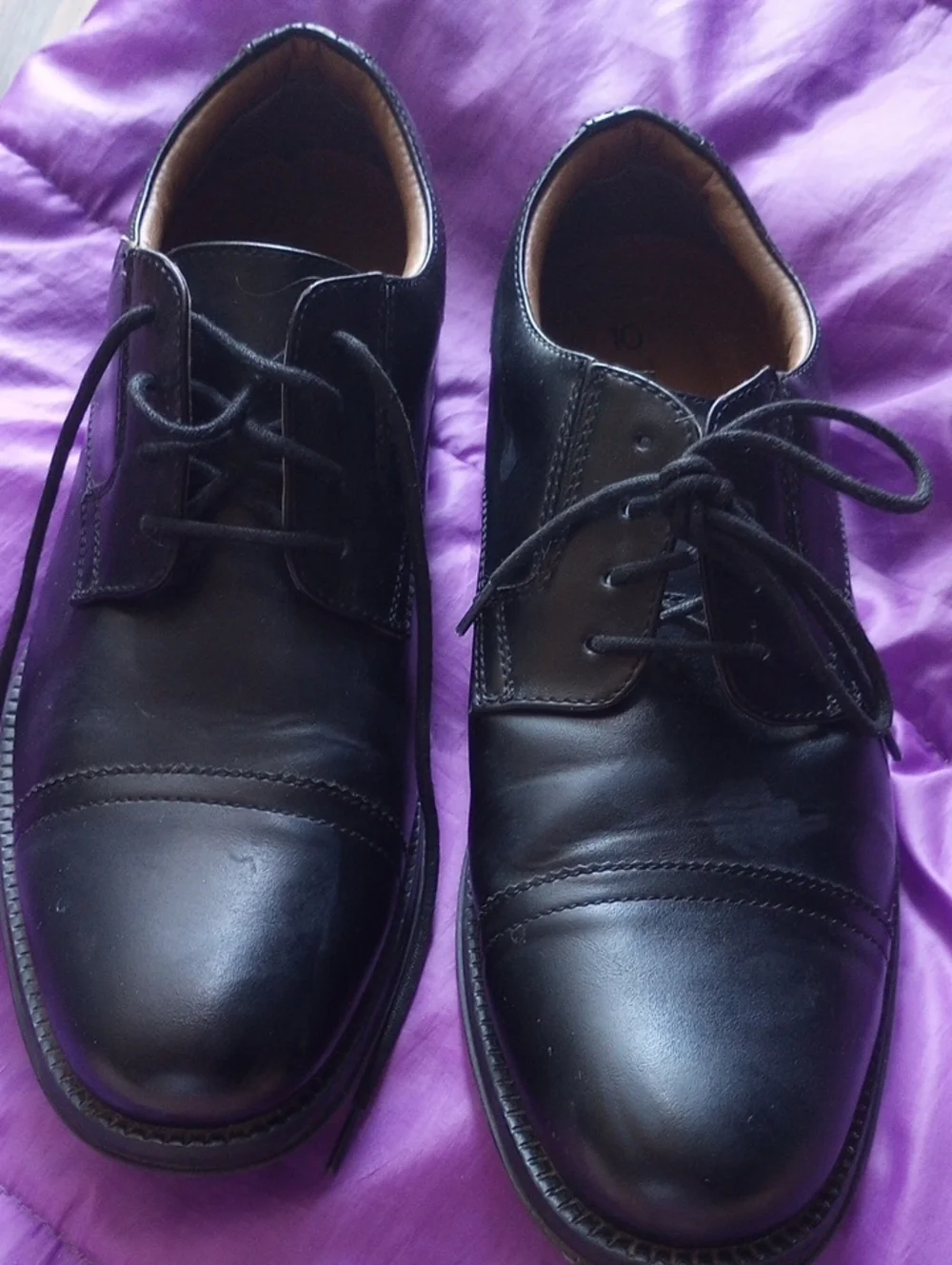 George Black Leather Cap-Toe Derby Shoes